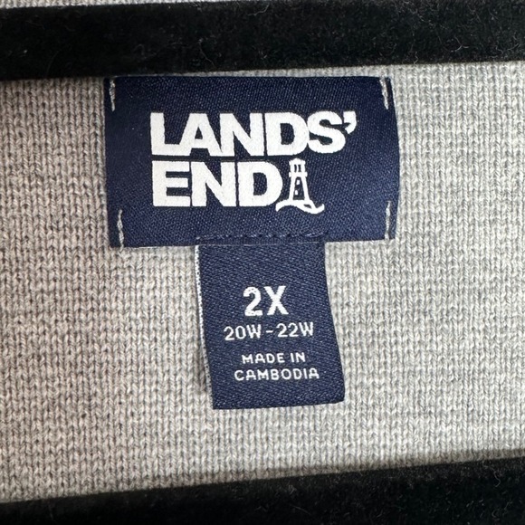 Lands' End Women's Plus Size Fine‎ Gauge Cotton Button Front Blazer Sweater 2X - Picture 4 of 9